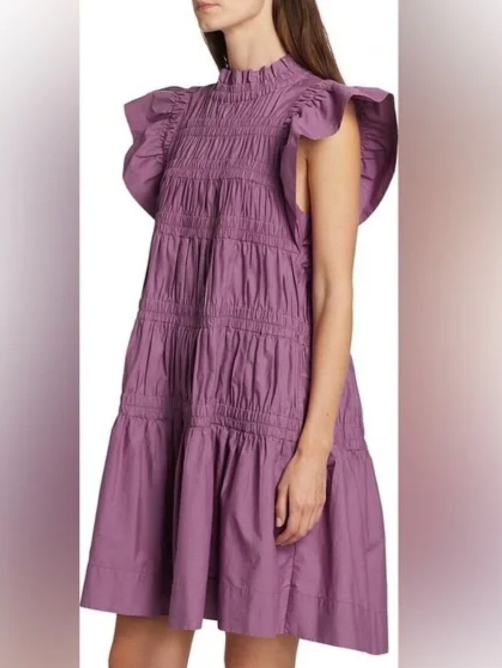 Sea New York Tuckernuck Steph Flutter-Sleeve Tunic Dress Size Large